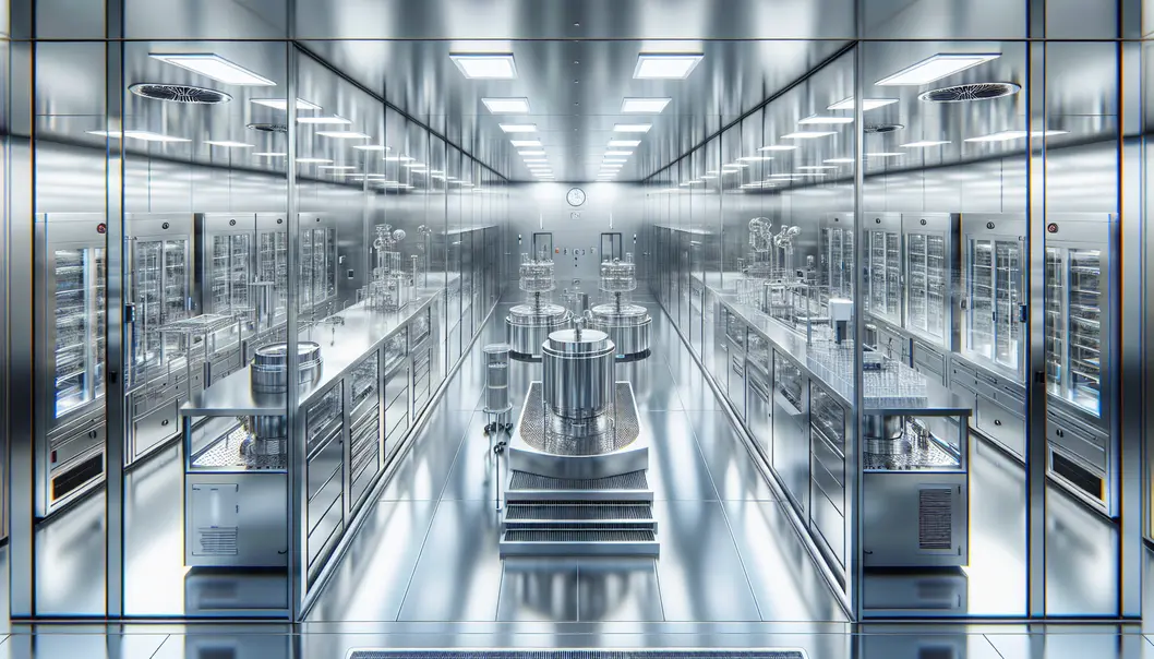 A blueprint illustrating an efficiently designed clean room.