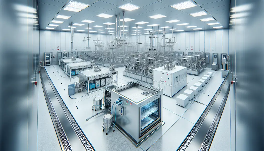 A blueprint illustrating an efficiently designed clean room.